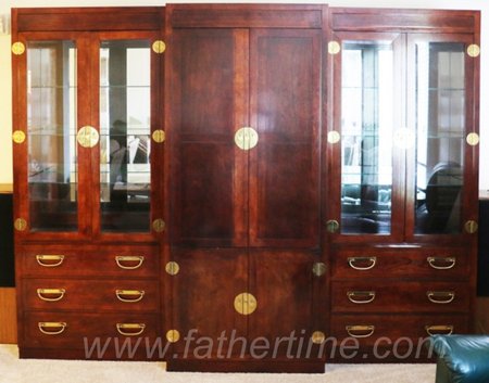 Asian style display and entertainment cabinet, Mahogany finish, father time auctions st. louis MO, father time auctions IL, online auctions st. louis MO